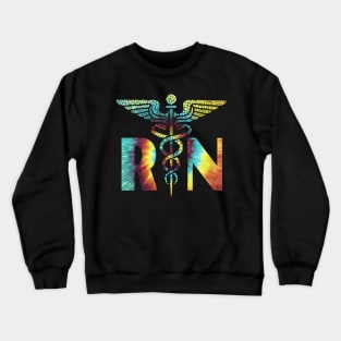 Lovely RN Registered Nurse Tie Dye Crewneck Sweatshirt